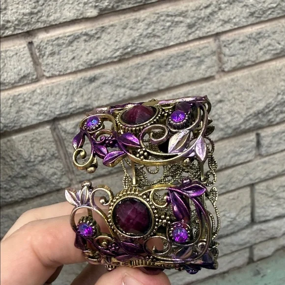 Purple  gemstone bangle - Picture 2 of 2
